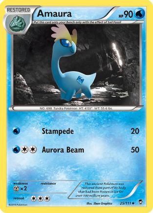 Amaura 025/111  - Reverse Holofoil XY  Furious Fists
