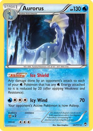 Aurorus 026/111  - Reverse Holofoil XY  Furious Fists