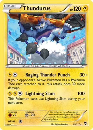 Thundurus 033/111  - Reverse Holofoil XY  Furious Fists