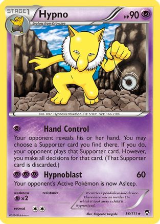 Hypno 036/111  - Reverse Holofoil XY  Furious Fists