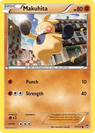 Makuhita 051/111  - Reverse Holofoil XY  Furious Fists