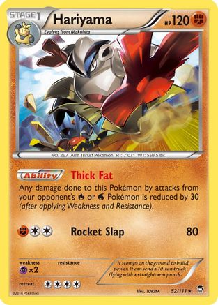 Hariyama 052/111  - Reverse Holofoil XY  Furious Fists