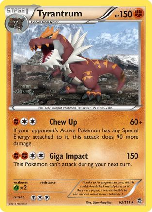 Tyrantrum 062/111  - Reverse Holofoil XY  Furious Fists