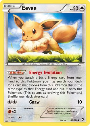Eevee 080/111  - Reverse Holofoil XY  Furious Fists