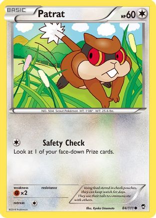 Patrat 084/111  - Reverse Holofoil XY  Furious Fists