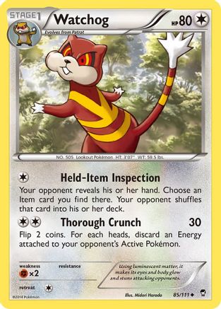 Watchog 085/111  - Reverse Holofoil XY  Furious Fists
