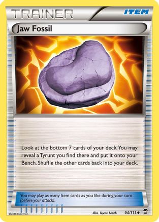Jaw Fossil 094/111  - Reverse Holofoil XY  Furious Fists