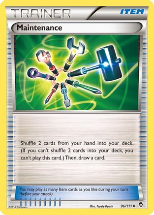 Maintenance 096/111  - Reverse Holofoil XY  Furious Fists