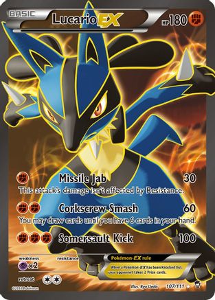 Lucario EX (Full Art) 107/111  - Holofoil XY  Furious Fists