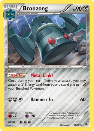 Bronzong 061/119  - Reverse Holofoil XY  Phantom Forces