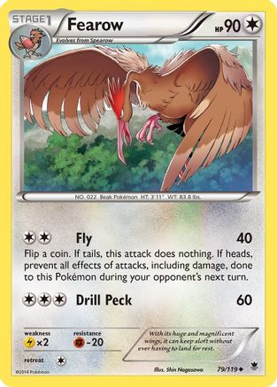 Fearow 079/119  - Reverse Holofoil XY  Phantom Forces