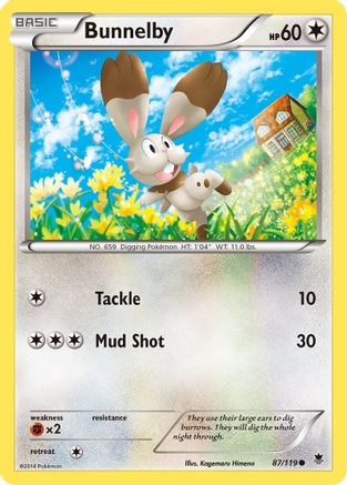 Bunnelby 087/119  - Reverse Holofoil XY  Phantom Forces