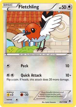 Fletchling 089/119  - Reverse Holofoil XY  Phantom Forces