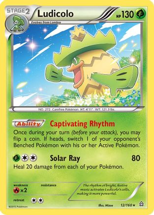 Ludicolo 012/160  - Reverse Holofoil XY  Primal Clash
