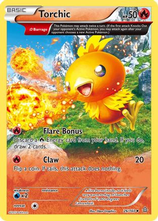 Torchic (Omega) 026/160  - Reverse Holofoil XY  Primal Clash