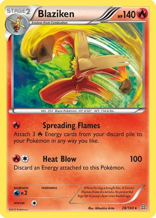Blaziken 028/160  - Reverse Holofoil XY  Primal Clash