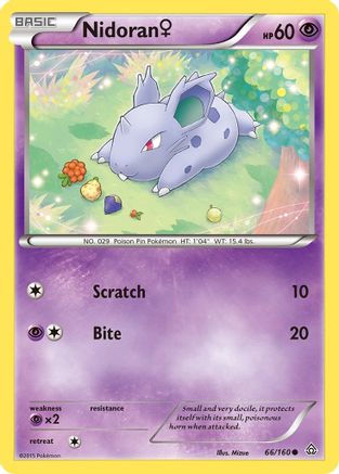 Nidoran (F) 066/160  - Reverse Holofoil XY  Primal Clash