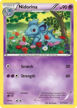 Nidorina 067/160  - Reverse Holofoil XY  Primal Clash