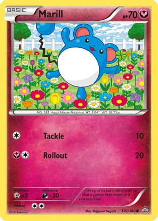 Marill 102/160  - Reverse Holofoil XY  Primal Clash