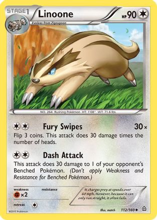 Linoone 112/160  - Reverse Holofoil XY  Primal Clash