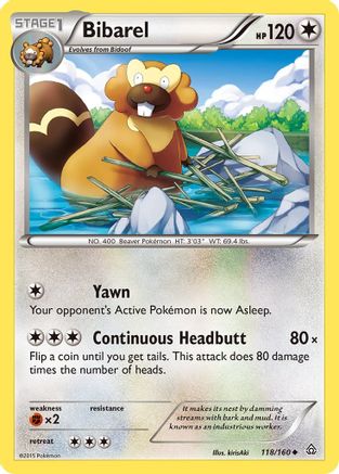 Bibarel 118/160  - Reverse Holofoil XY  Primal Clash