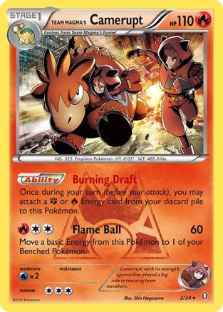 Team Magma's Camerupt 002/34  - Reverse Holofoil Double Crisis