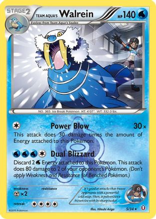 Team Aqua's Walrein 005/34  - Holofoil Double Crisis