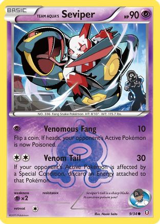 Team Aqua's Seviper 009/34  - Reverse Holofoil Double Crisis