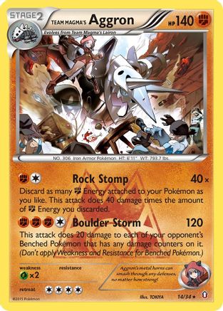 Team Magma's Aggron 014/34  - Reverse Holofoil Double Crisis