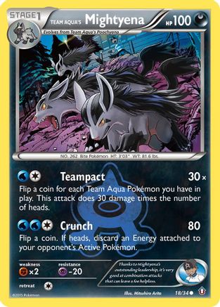 Team Aqua's Mightyena 018/34  - Reverse Holofoil Double Crisis