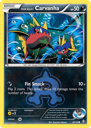 Team Aqua's Carvanha 020/34  - Reverse Holofoil Double Crisis
