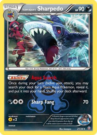 Team Aqua's Sharpedo 021/34  - Holofoil Double Crisis
