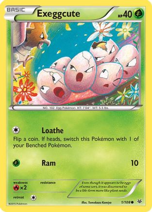 Exeggcute 001/108  - Reverse Holofoil XY  Roaring Skies