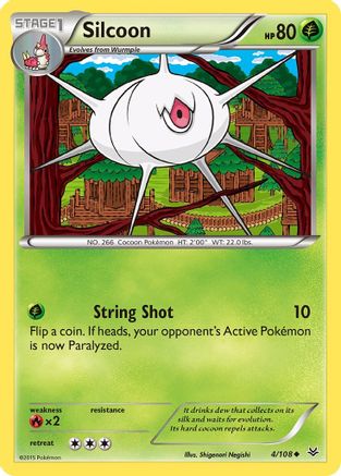 Silcoon 004/108  - Reverse Holofoil XY  Roaring Skies