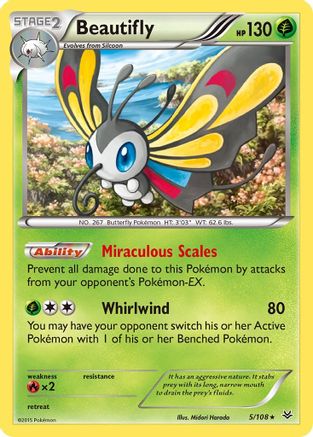 Beautifly 005/108  - Reverse Holofoil XY  Roaring Skies