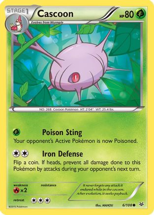 Cascoon 006/108  - Reverse Holofoil XY  Roaring Skies