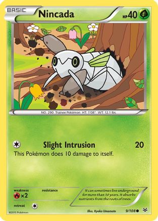 Nincada 009/108  - Reverse Holofoil XY  Roaring Skies