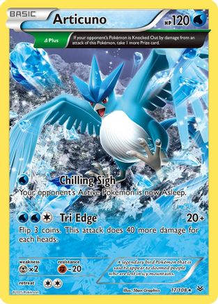 Articuno (Delta) 017/108  - Reverse Holofoil XY  Roaring Skies