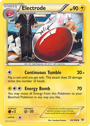 Electrode 022/108  - Reverse Holofoil XY  Roaring Skies