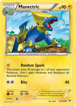 Manectric 025/108  - Reverse Holofoil XY  Roaring Skies