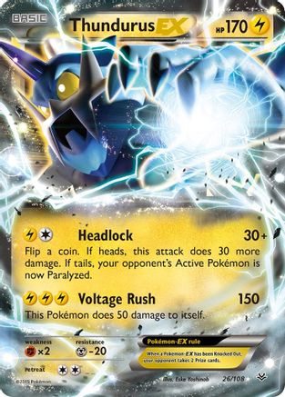 Thundurus EX 026/108  - Holofoil XY  Roaring Skies