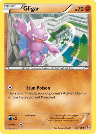 Gligar 036/108  - Reverse Holofoil XY  Roaring Skies
