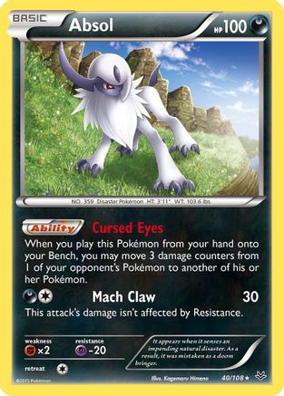 Absol 040/108  - Reverse Holofoil XY  Roaring Skies