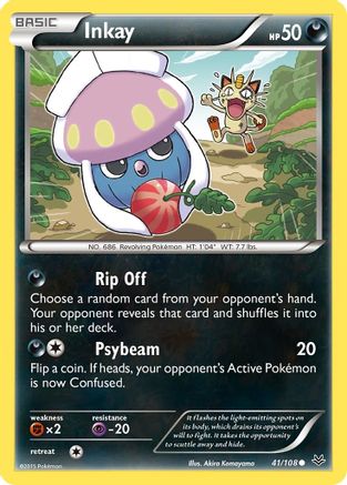 Inkay 041/108  - Reverse Holofoil XY  Roaring Skies
