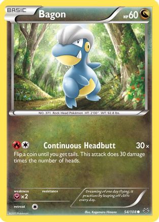 Bagon 054/108  - Reverse Holofoil XY  Roaring Skies