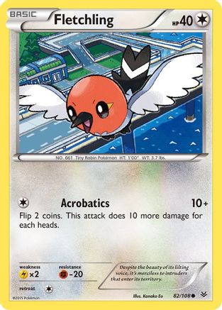 Fletchling 082/108  - Reverse Holofoil XY  Roaring Skies