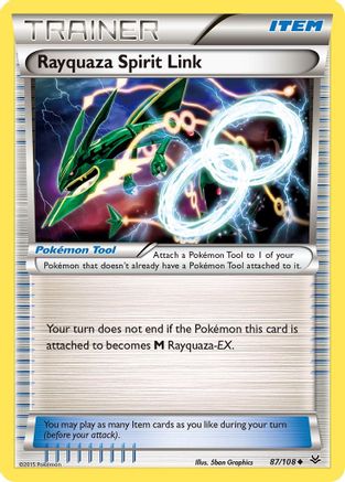 Rayquaza Spirit Link 087/108  - Reverse Holofoil XY  Roaring Skies